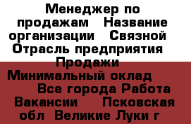 Менеджер по продажам › Название организации ­ Связной › Отрасль предприятия ­ Продажи › Минимальный оклад ­ 27 000 - Все города Работа » Вакансии   . Псковская обл.,Великие Луки г.